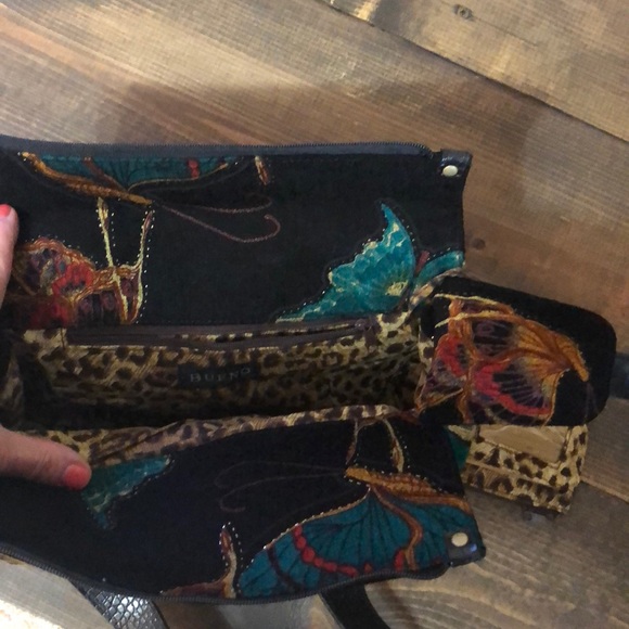 Bueno Butterflies Faux Suede Black Purse - Picture 4 of 8